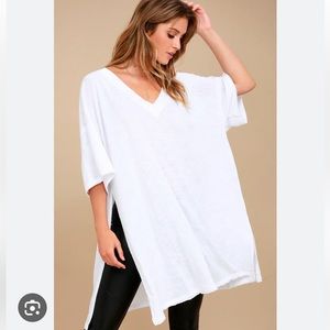 Free People City Slicker oversized White Tunic